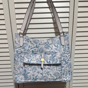 St. John's Bay Blue and White Floral Shoulder Bag